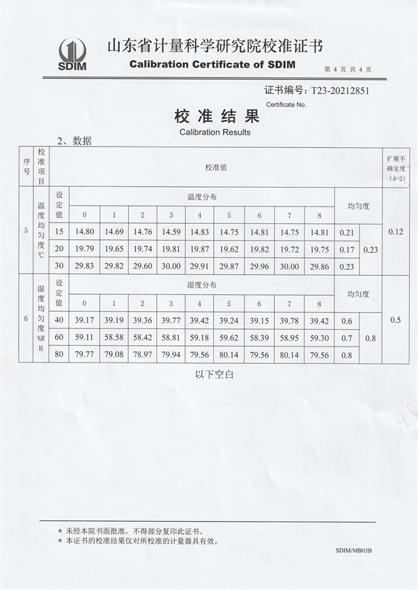 長春柯旭計量技術(shù)有限公司溫濕度檢定箱校準證書 (4).jpg